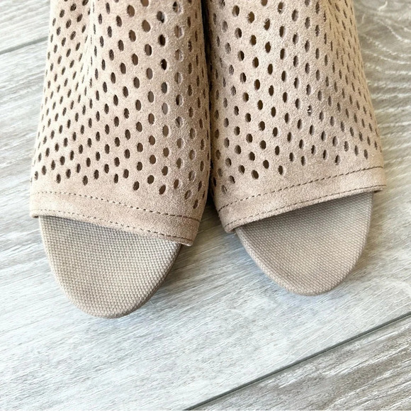 Franco Sarto Mandi Beige Caged Peep Toe Ankle Buckle Slingback Sandal Heels - Picture 4 of 14